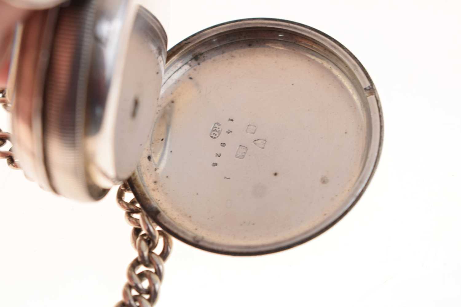 Late Victorian silver cased open face pocket watch - Image 7 of 10