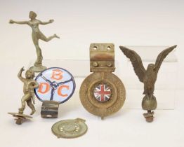 Group of car badges and mascots