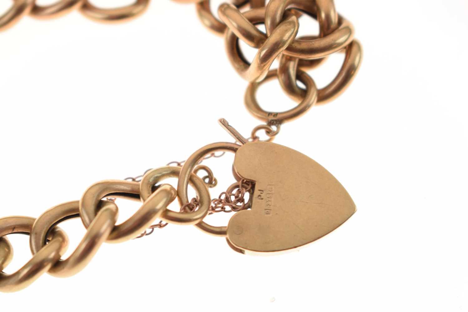 9ct gold curb link bracelet - Image 3 of 4