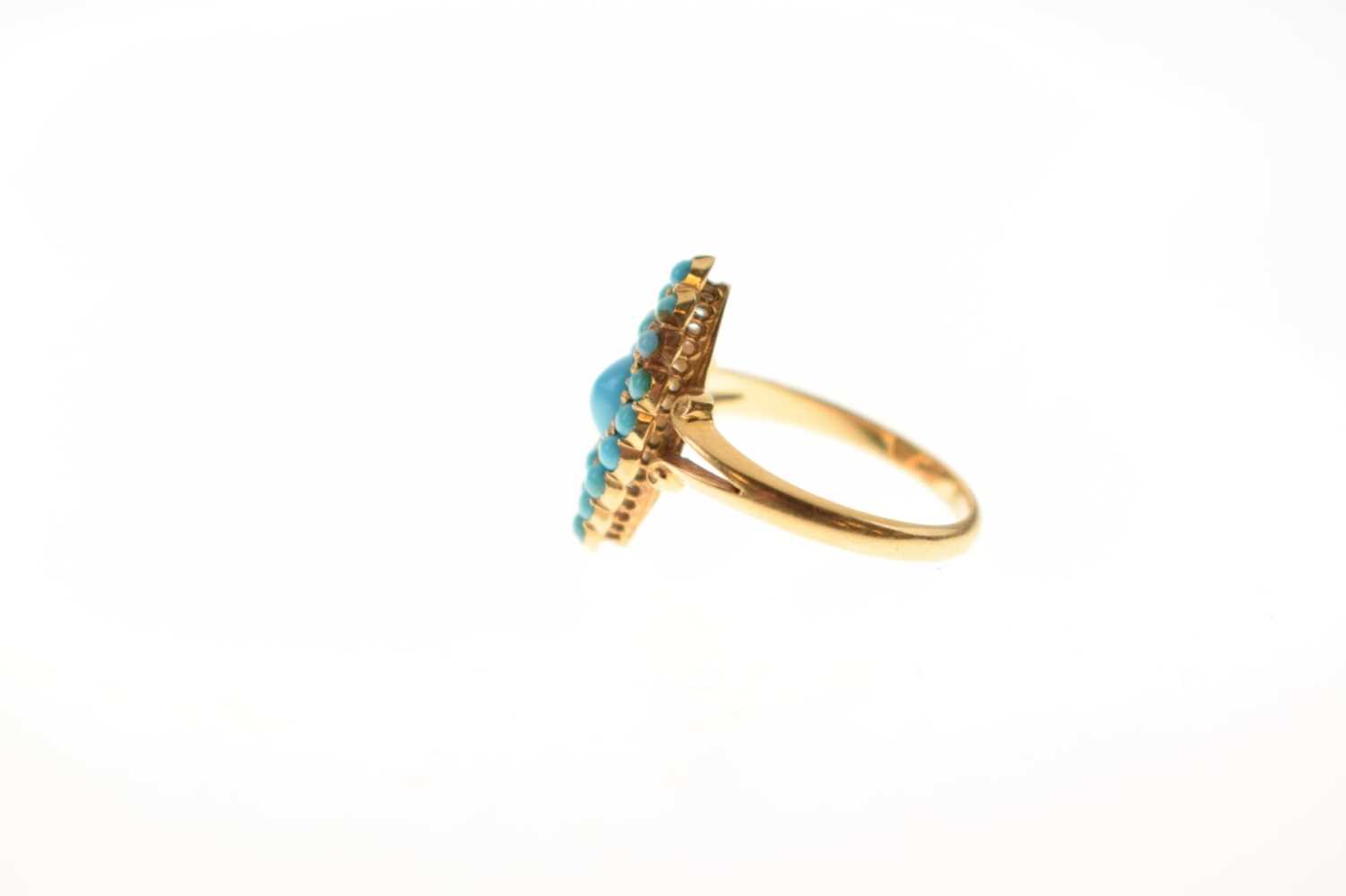 Victorian mourning brooch and a turquoise 18ct ring - Image 5 of 9
