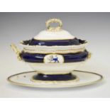 Armorial tureen and Derby monogrammed dish