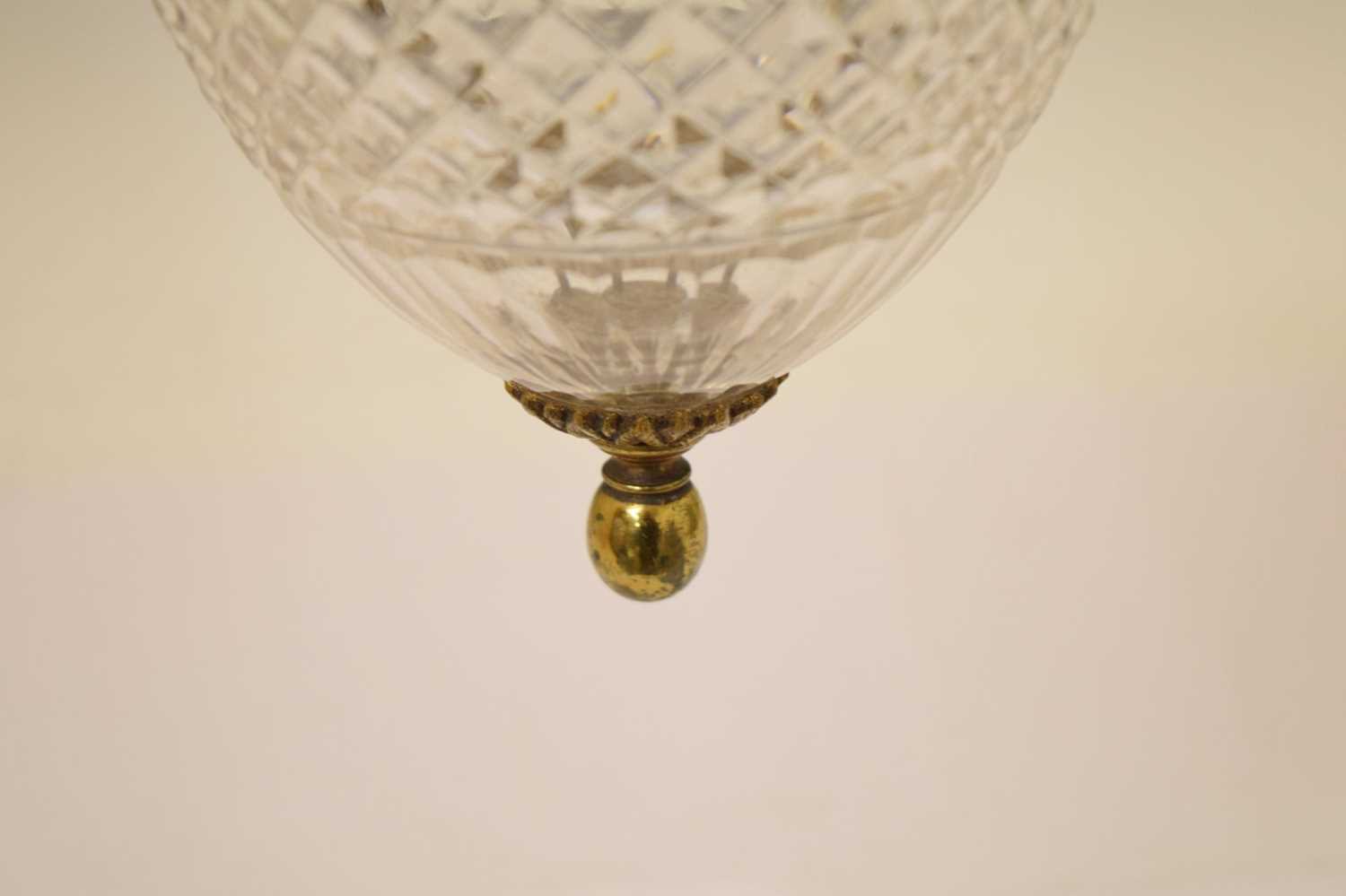 20th century cut glass and gilt metal ceiling light - Image 7 of 8