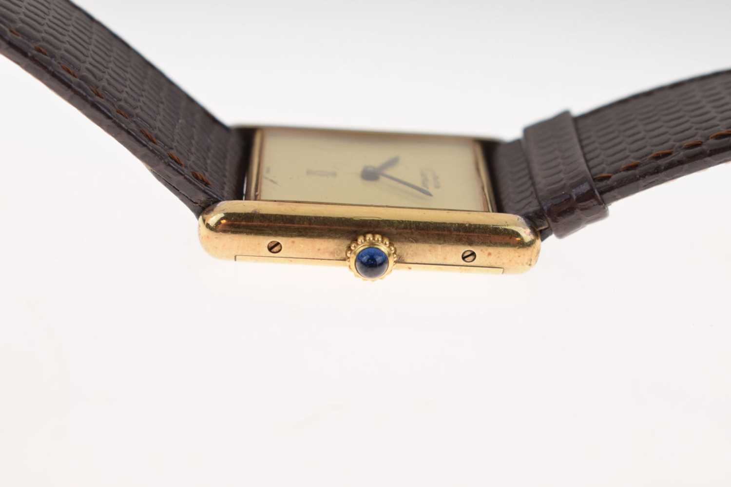 Cartier - Lady's Must de Tank silver gilt cased wristwatch - Image 4 of 8