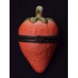 Novelty snuff or pill box in the form of a strawberry