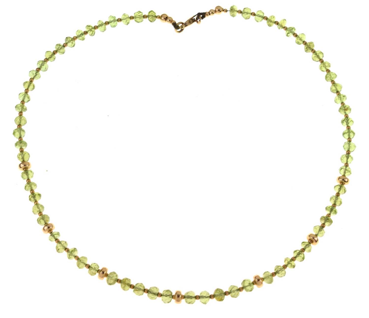 9ct gold and peridot necklace