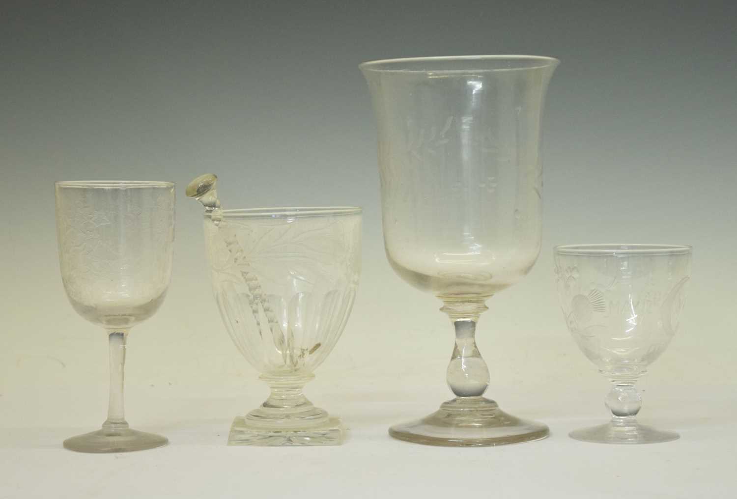 Small group of 19th century and later table glass