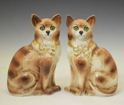 Pair of Staffordshire fireside cats