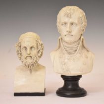 Resin busts of Napoleon and Homer