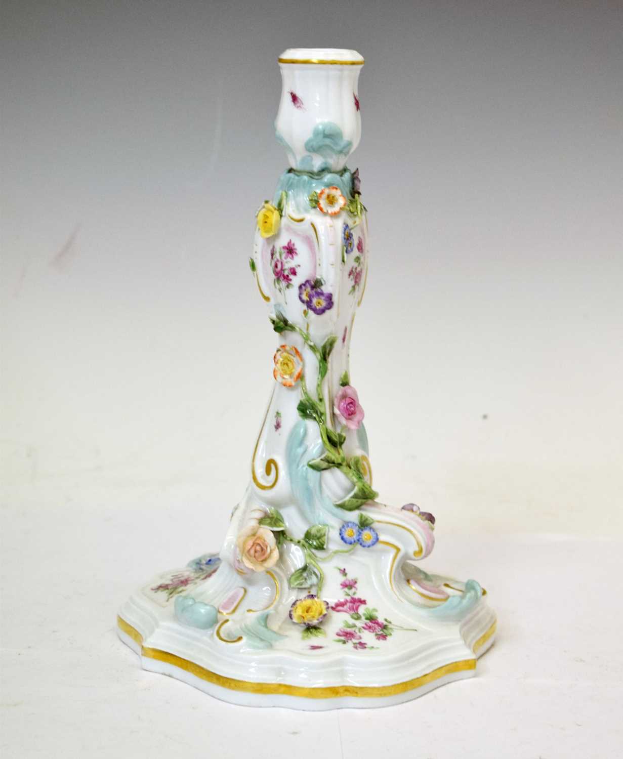 Late 19th/early 20th century Meissen porcelain candlestick
