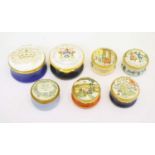 Group of Halcyon Days and other enamel boxes