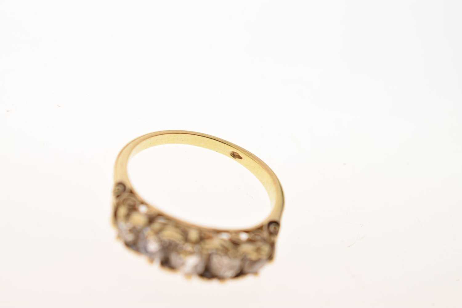 Late 19th century diamond five stone ring - Image 5 of 6