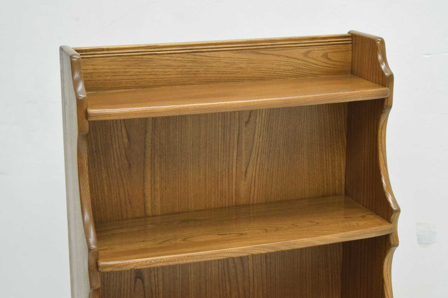 Ercol Windsor elm waterfall cupboard and shelves - Image 4 of 11