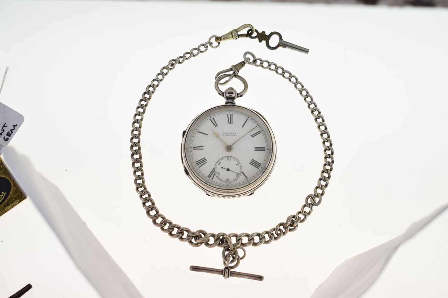 Late Victorian silver cased open face pocket watch - Image 10 of 10