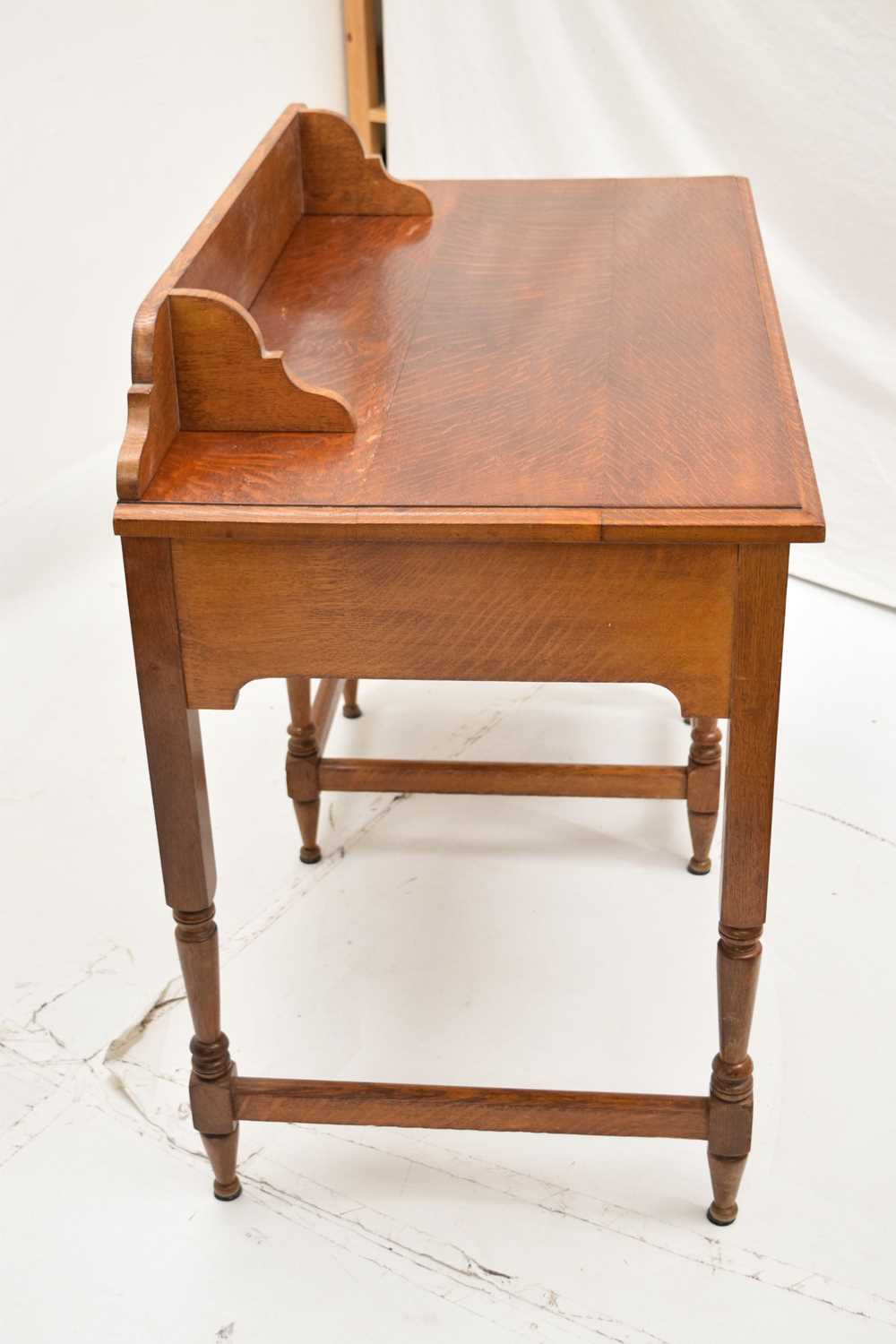 Early 20th century small oak desk - Image 8 of 10