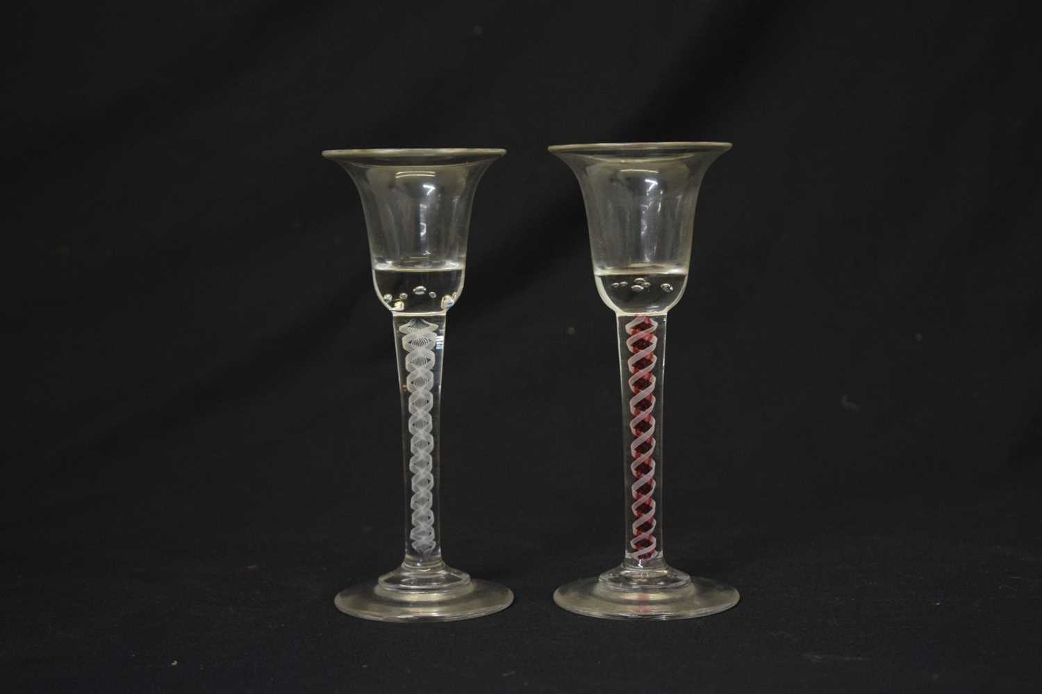 Two 18th century style opaque twist glasses - Image 5 of 5