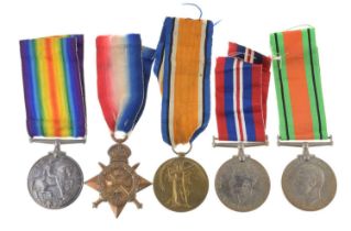 British First World War medal trio and Second World War medal pair