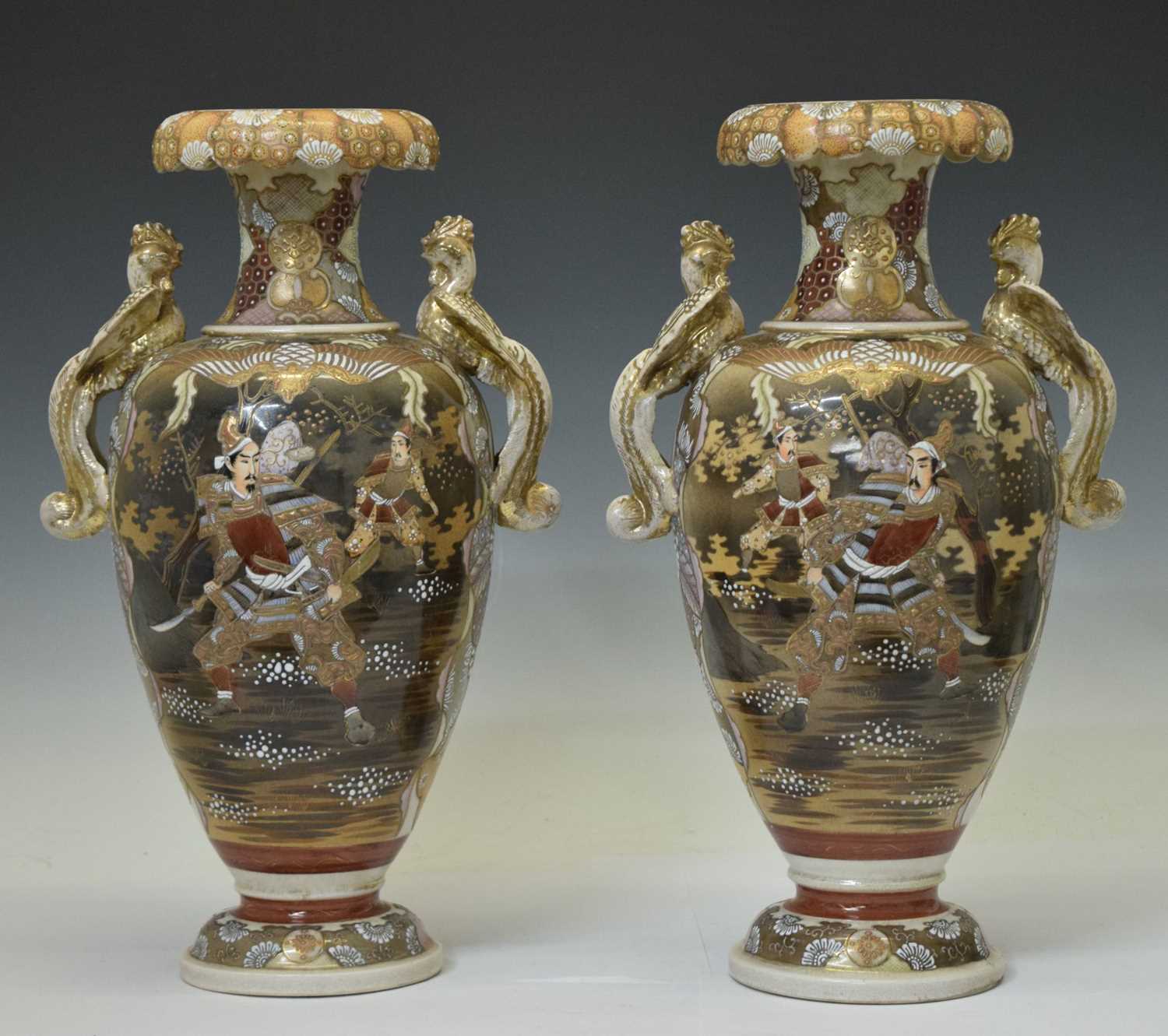 Pair of Japanese Satsuma vases