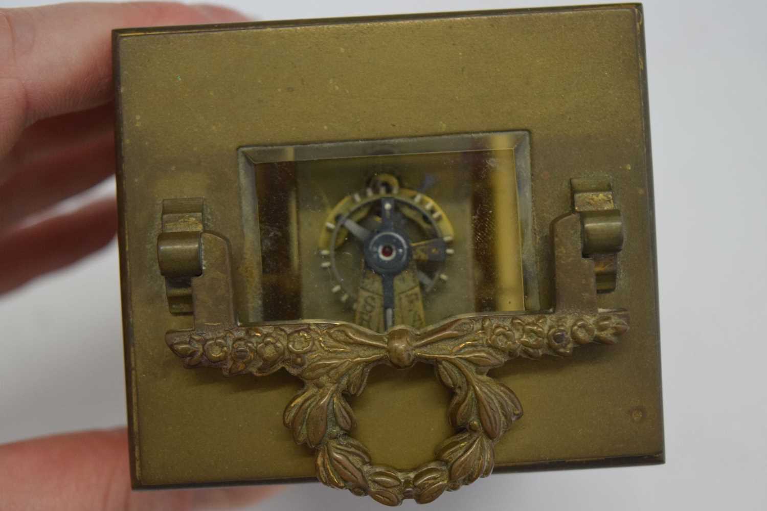 French gilt metal cased carriage timepiece - Image 5 of 9