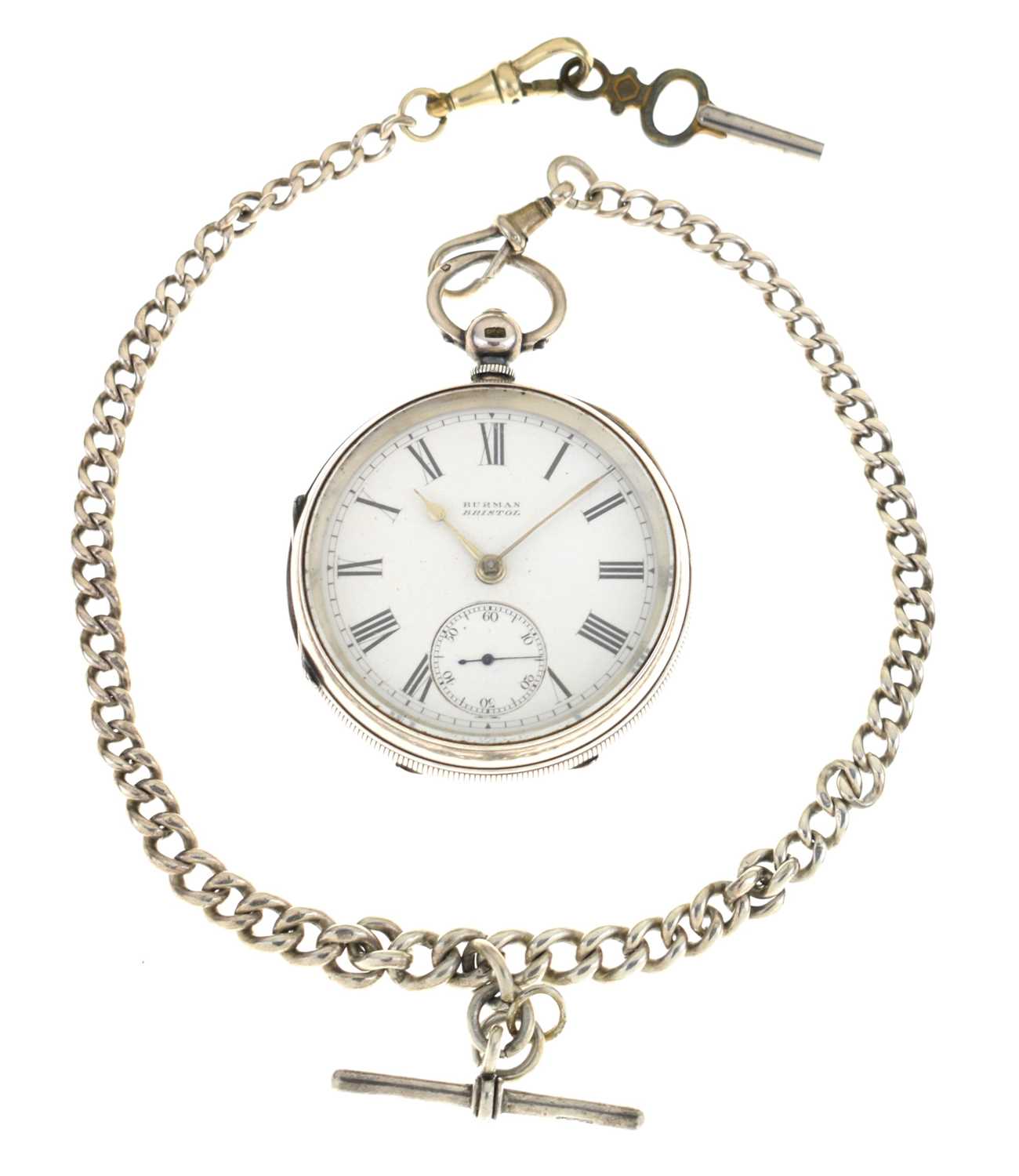 Late Victorian silver cased open face pocket watch