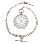 Late Victorian silver cased open face pocket watch