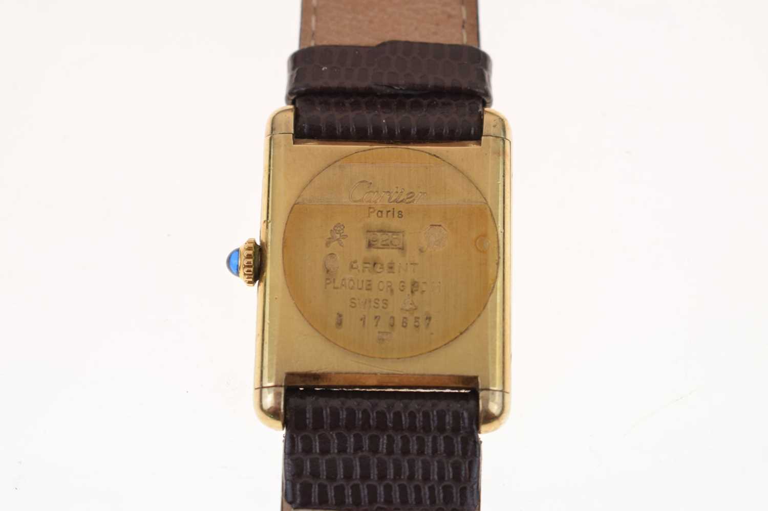 Cartier - Lady's Must de Tank silver gilt cased wristwatch - Image 6 of 8