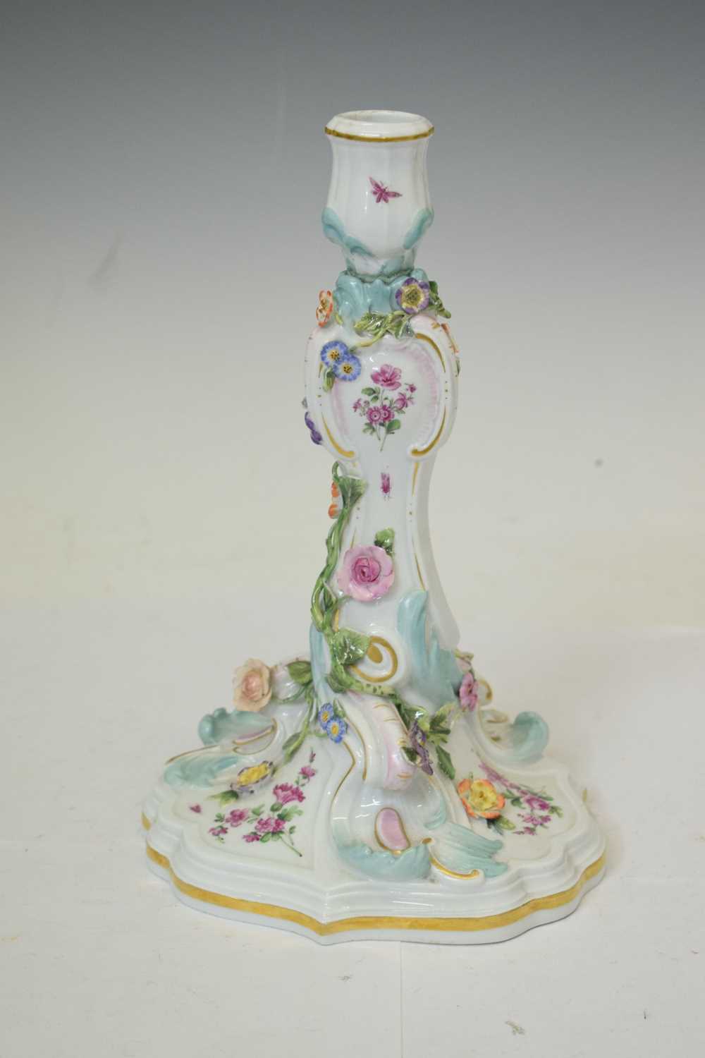 Late 19th/early 20th century Meissen porcelain candlestick - Image 3 of 9