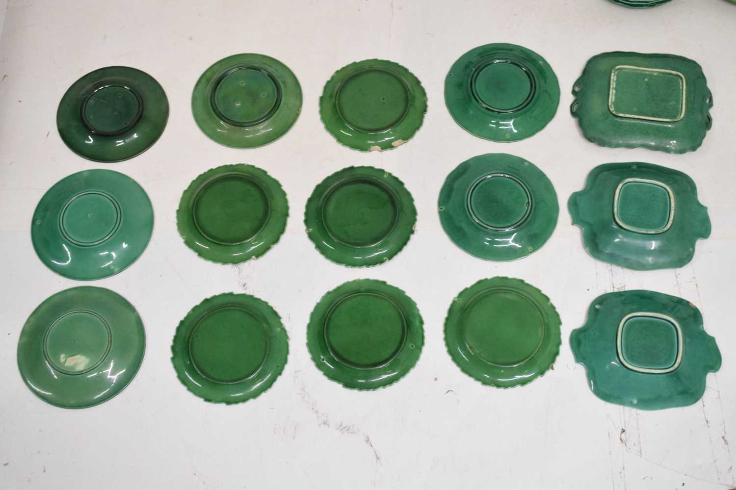 Large quantity of 19th century Majolica 'Cabbage Ware', etc - Image 5 of 15