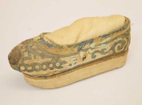 Antique Chinese lady's embroidered silk shoe
