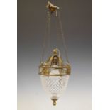 20th century cut glass and gilt metal ceiling light