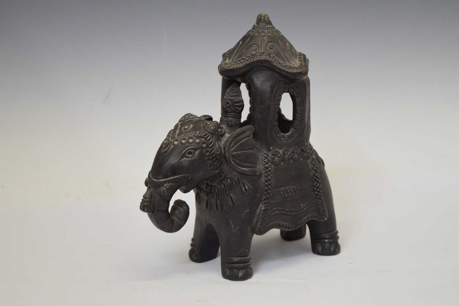 Bangladeshi bronzed model of a caparisoned elephant - Image 3 of 9