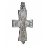 Byzantine-type reliquary cross pendant