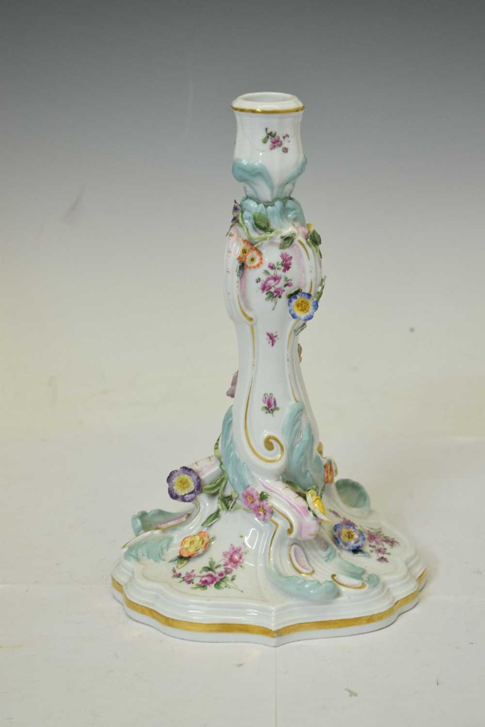 Late 19th/early 20th century Meissen porcelain candlestick - Image 4 of 9