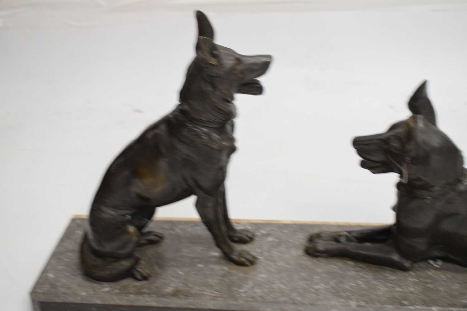 Art Deco bronzed figure group of Alsatians/German Shepherds - Image 3 of 8