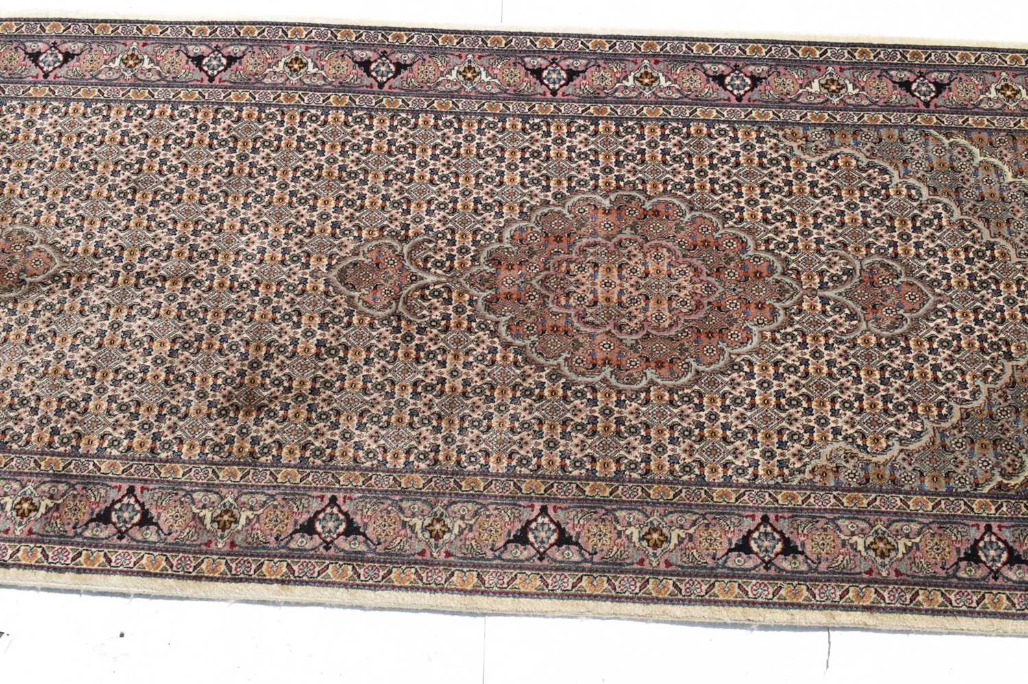 Persian Tabriz hand-knotted wool runner - Image 5 of 8