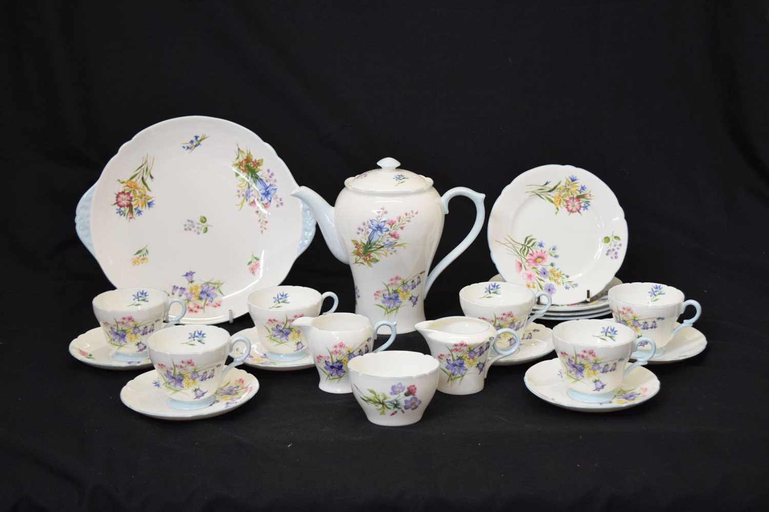 Shelley 'Wild Flowers' pattern part coffee set - Image 2 of 15