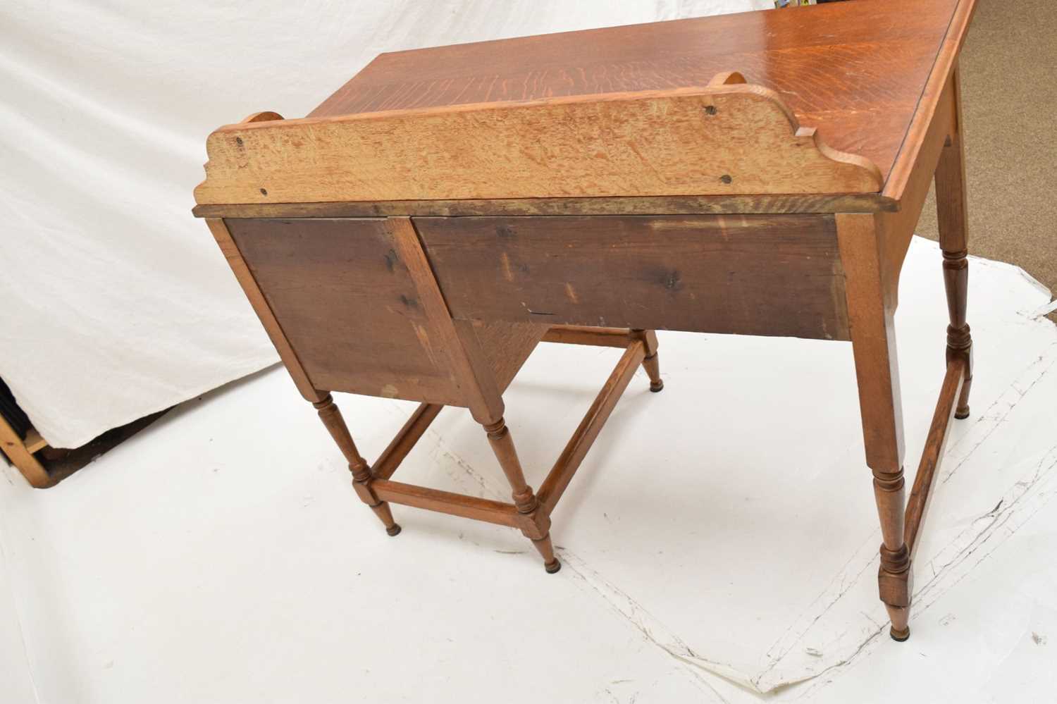 Early 20th century small oak desk - Image 9 of 10