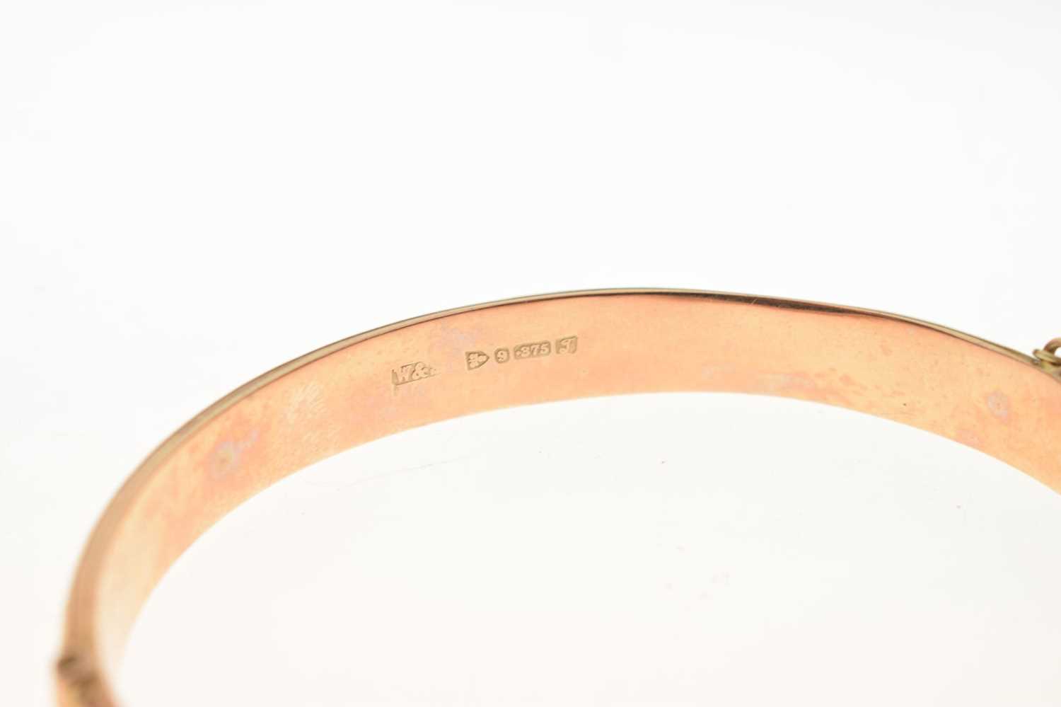 9ct rose gold hinged bangle - Image 6 of 7