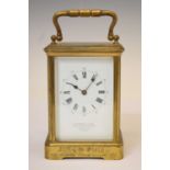 Late 19th century brass carriage clock