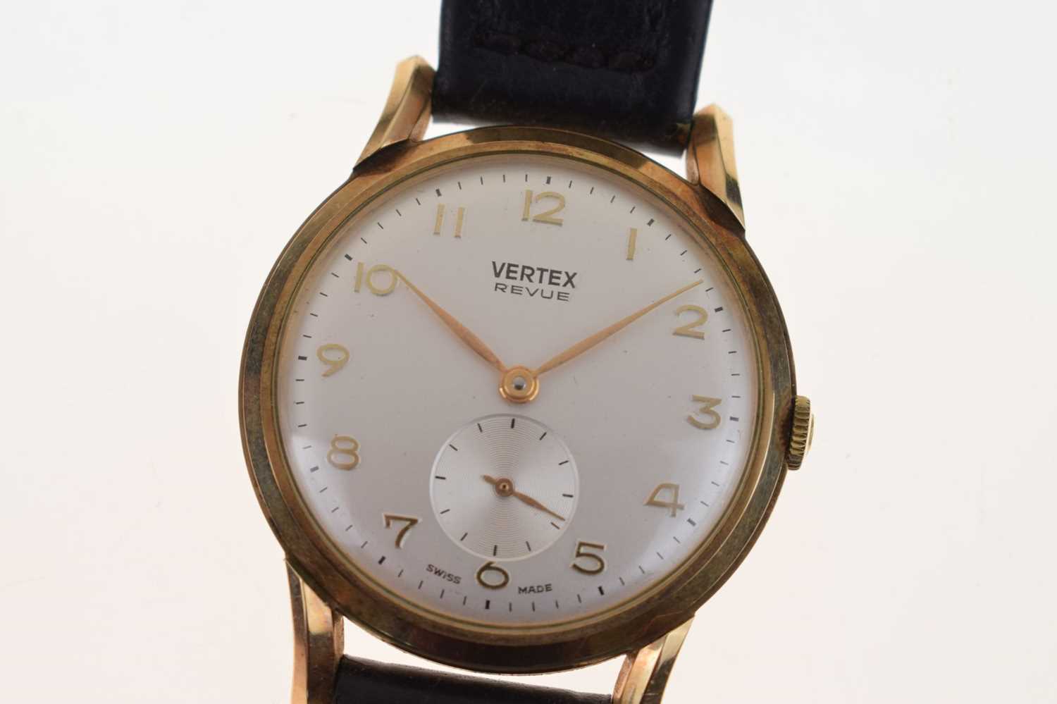 Vertex Revue - Gentleman's 9ct gold case wristwatch, circa 1959 - Image 4 of 9