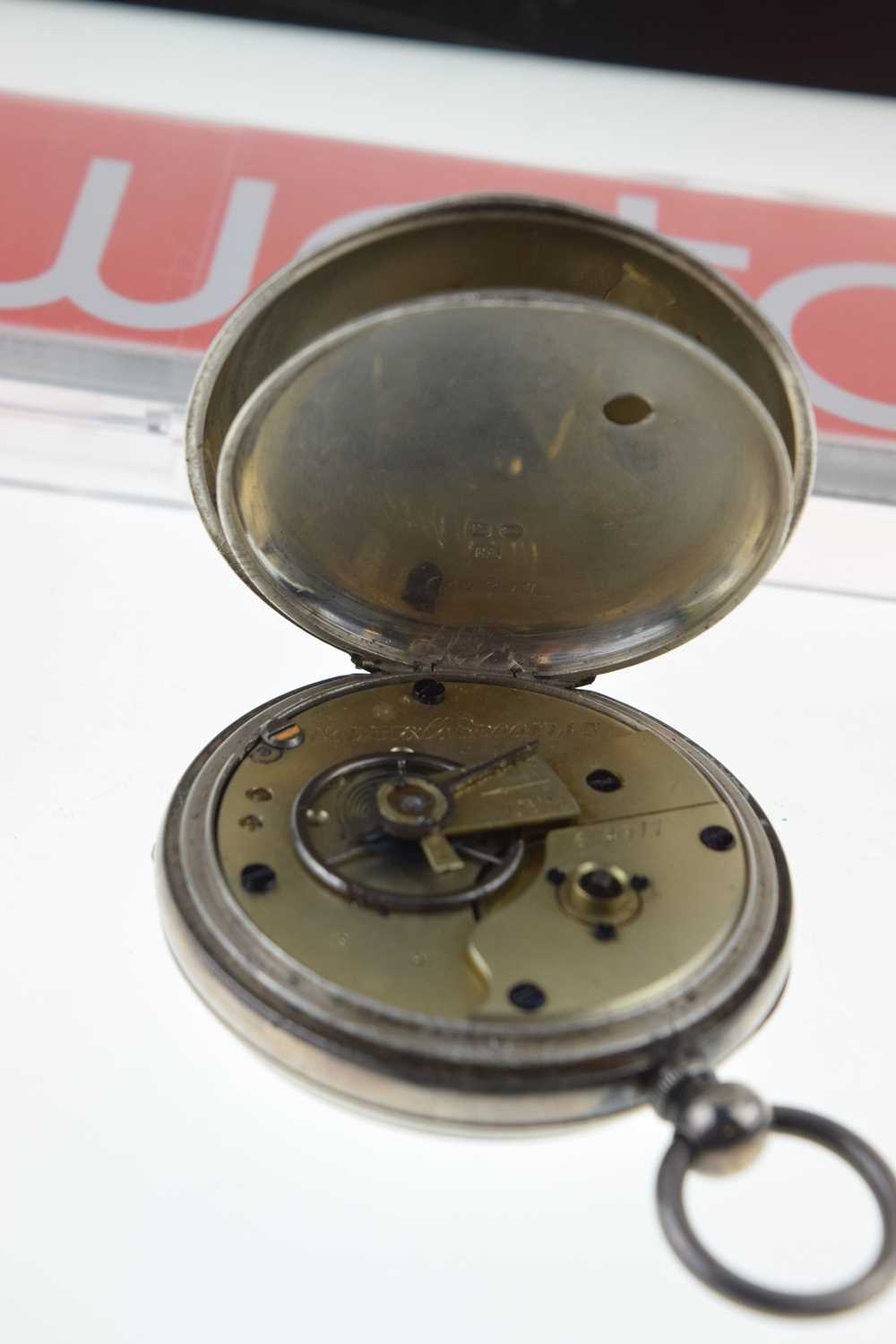 Late Victorian silver cased open face pocket watch, Barclay & Brooklyn - Image 12 of 12
