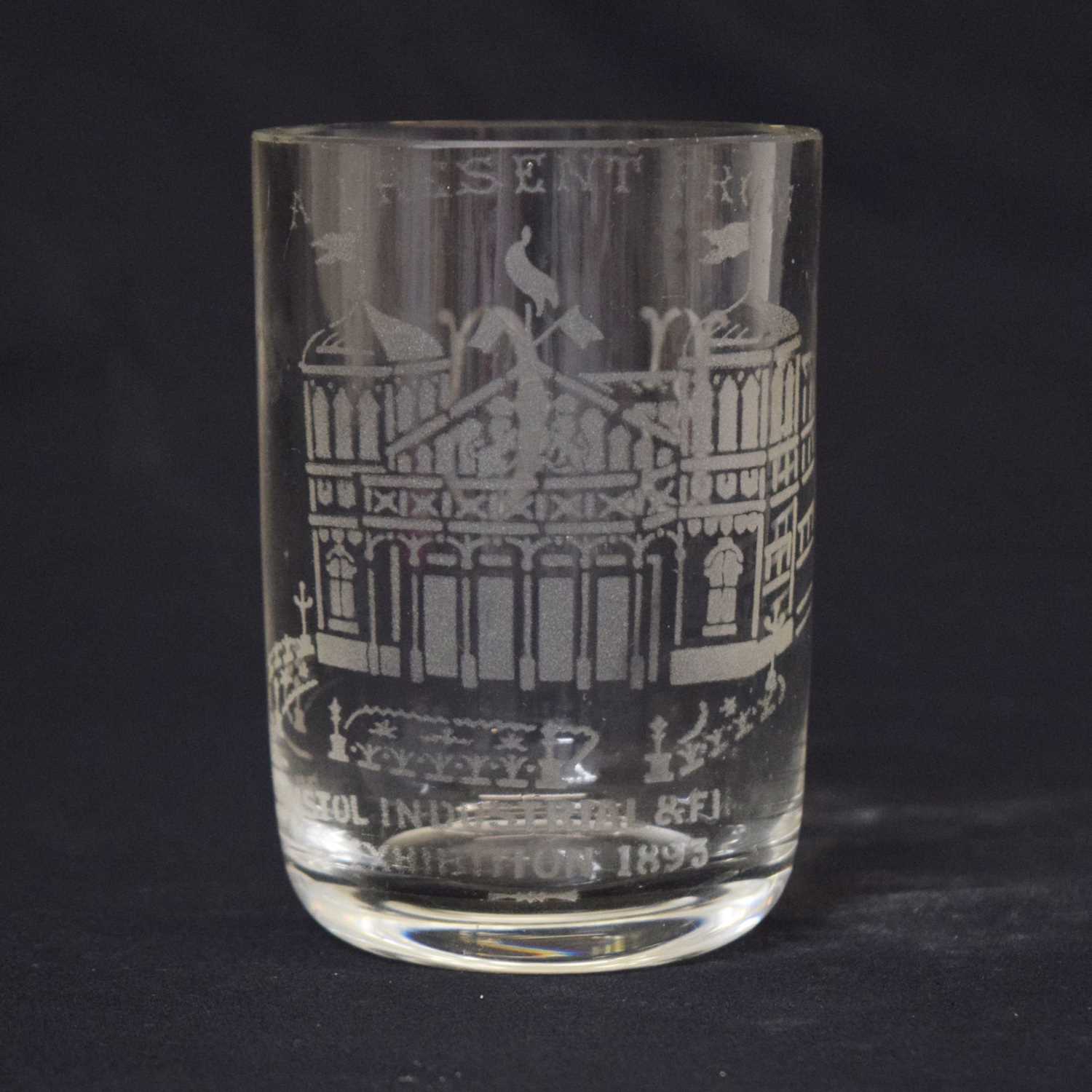 Bristol interest - Late 19th century 'Bristol Industrial & Fine Art Exhibition 1893' glass