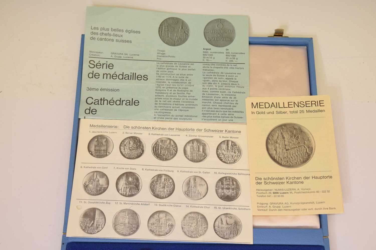 Numis Luzern limited edition 25 silver medallion set celebrating Swiss Churches - Image 10 of 11