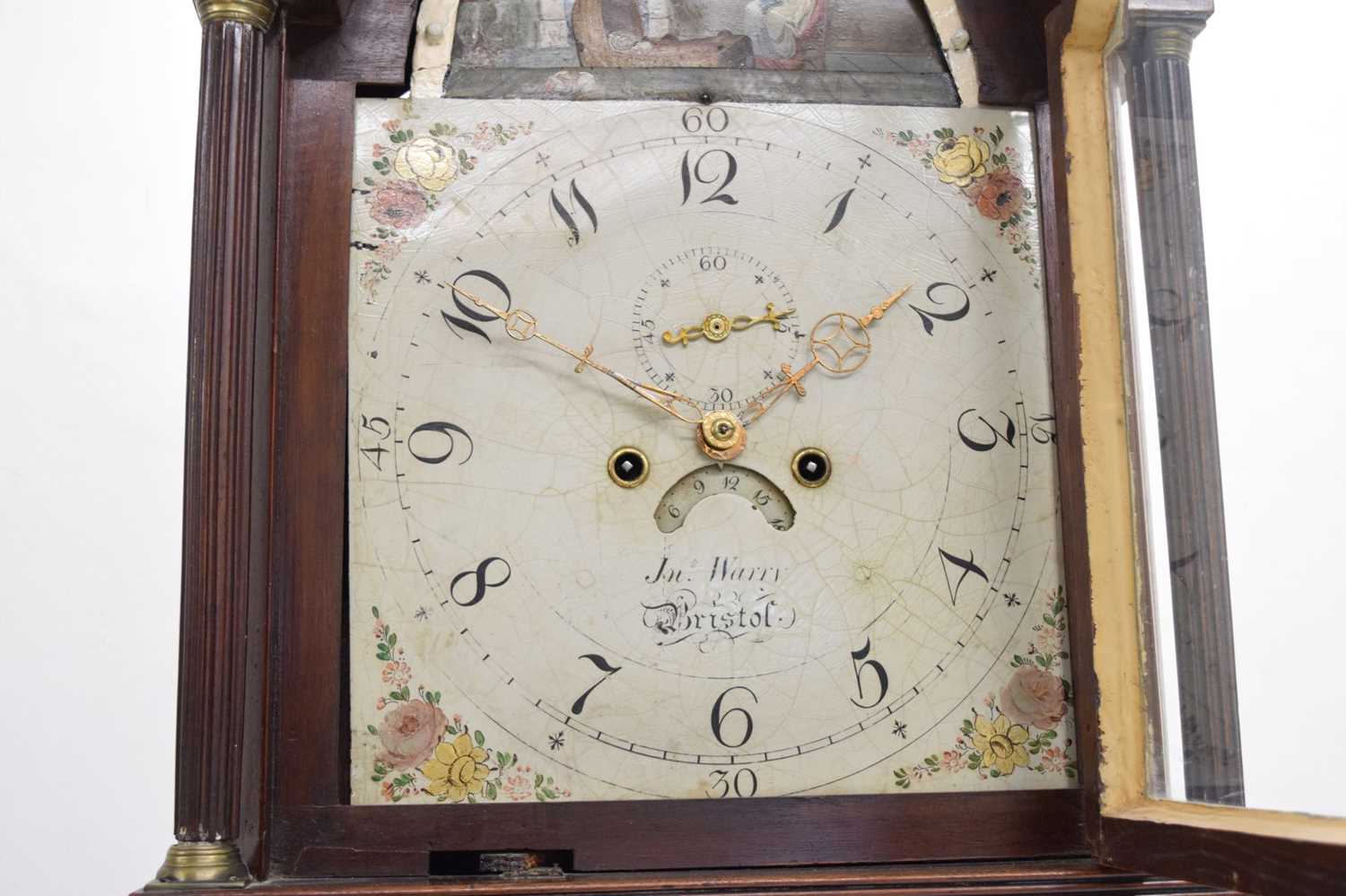 19th century mahogany inlaid longcase clock, John Warry, Bristol - Image 5 of 17