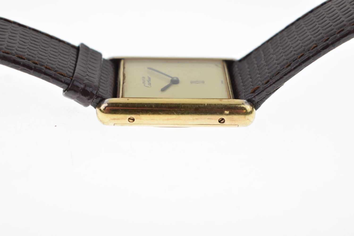 Cartier - Lady's Must de Tank silver gilt cased wristwatch - Image 5 of 8