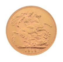 George V gold sovereign, 1913