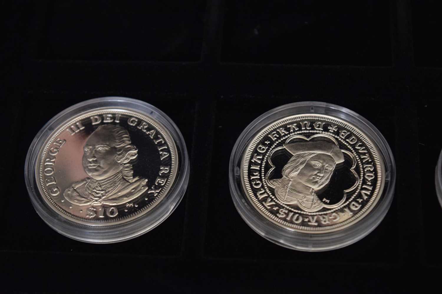 Eight silver coins from 'The Great Monarchs silver proof coin collection' - Bild 5 aus 7