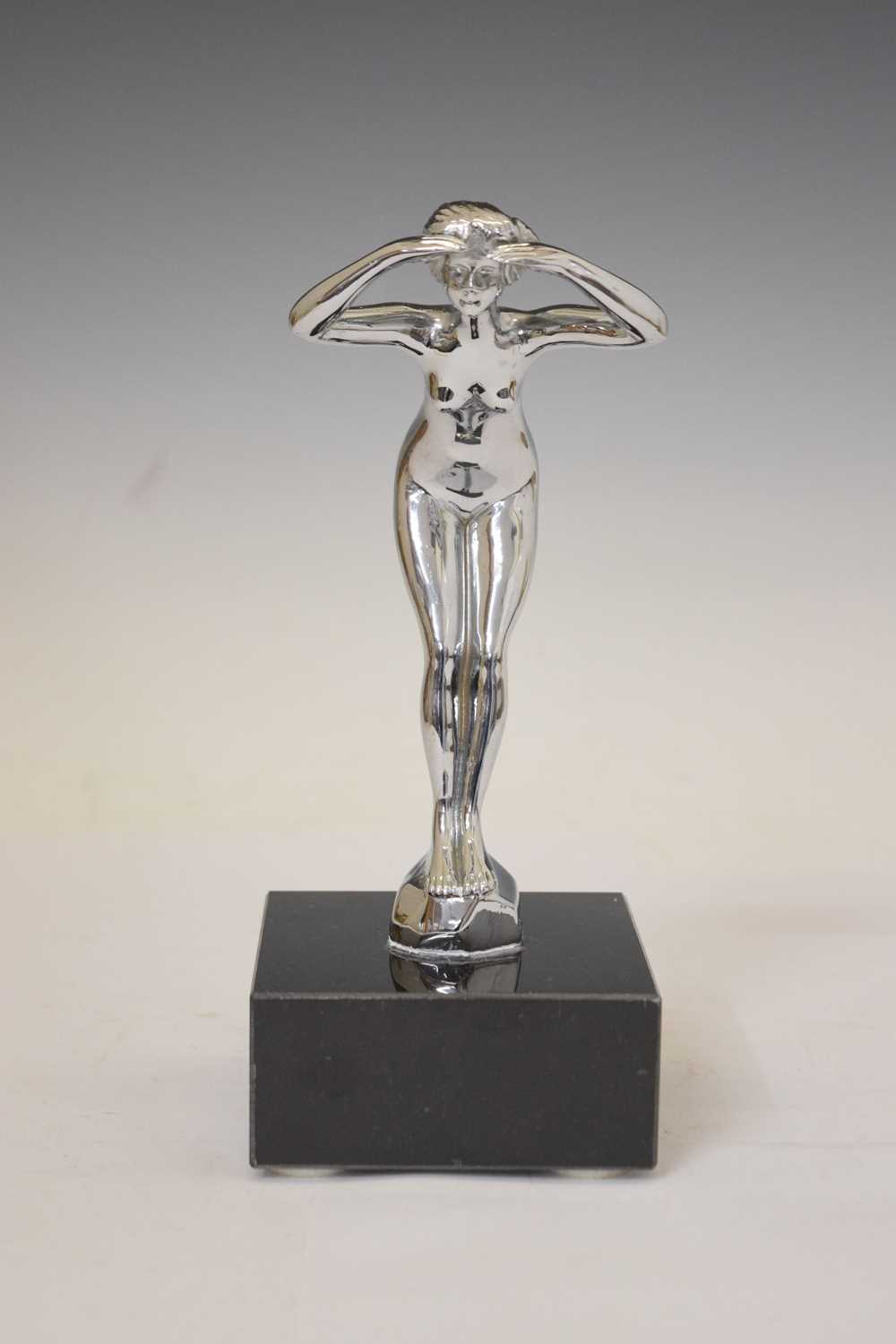 Automobilia - Chrome plated 'Speed Nymph' car mascot by A E Lejeune - Image 2 of 9