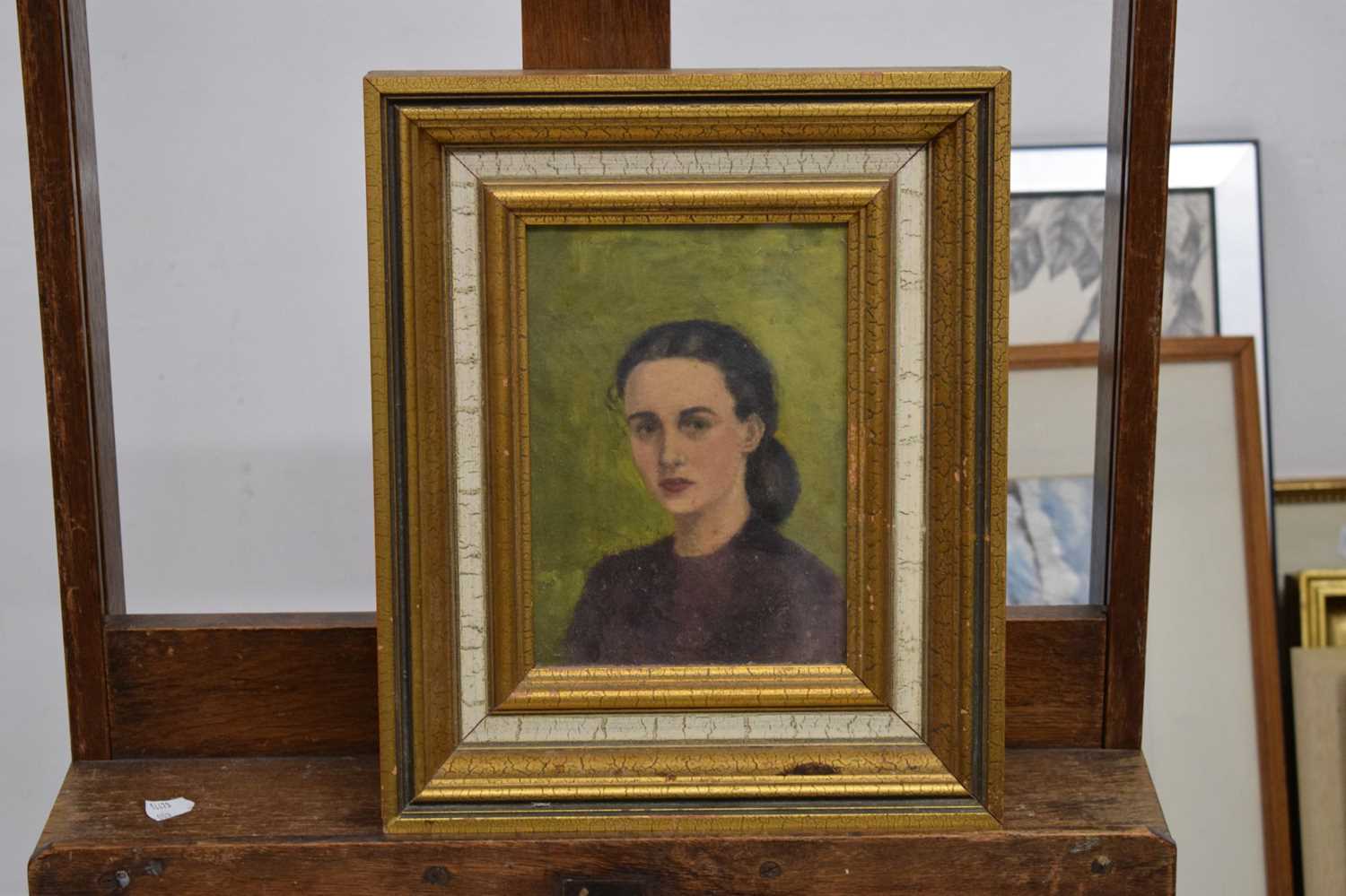 20th century school - Oil portrait study of a lady with tied hair - Image 7 of 8