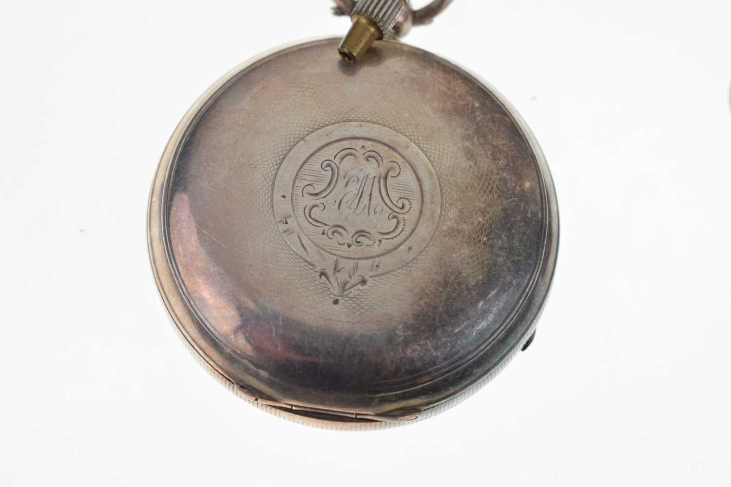 Late Victorian silver cased open-face pocket watch and an Edwardian cigarette case - Image 4 of 10