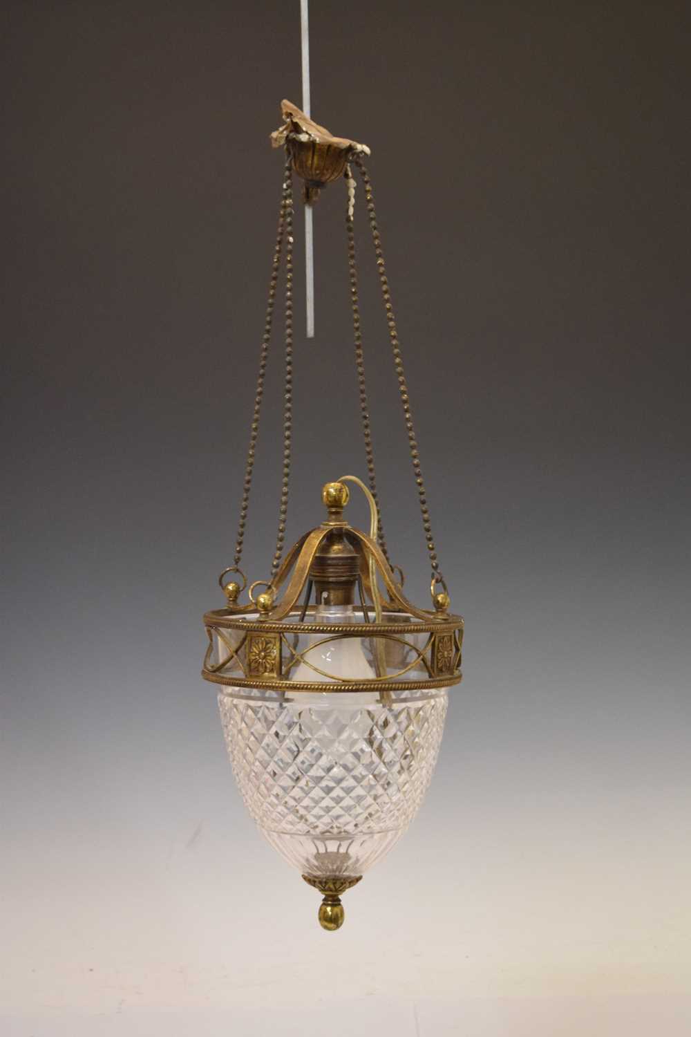 20th century cut glass and gilt metal ceiling light - Image 2 of 8